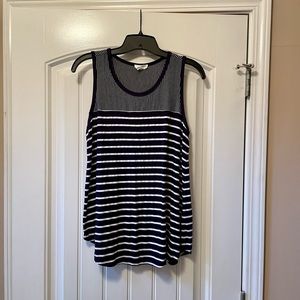 NWOT, Lucy & Laurel, Medium, Navy & white tank